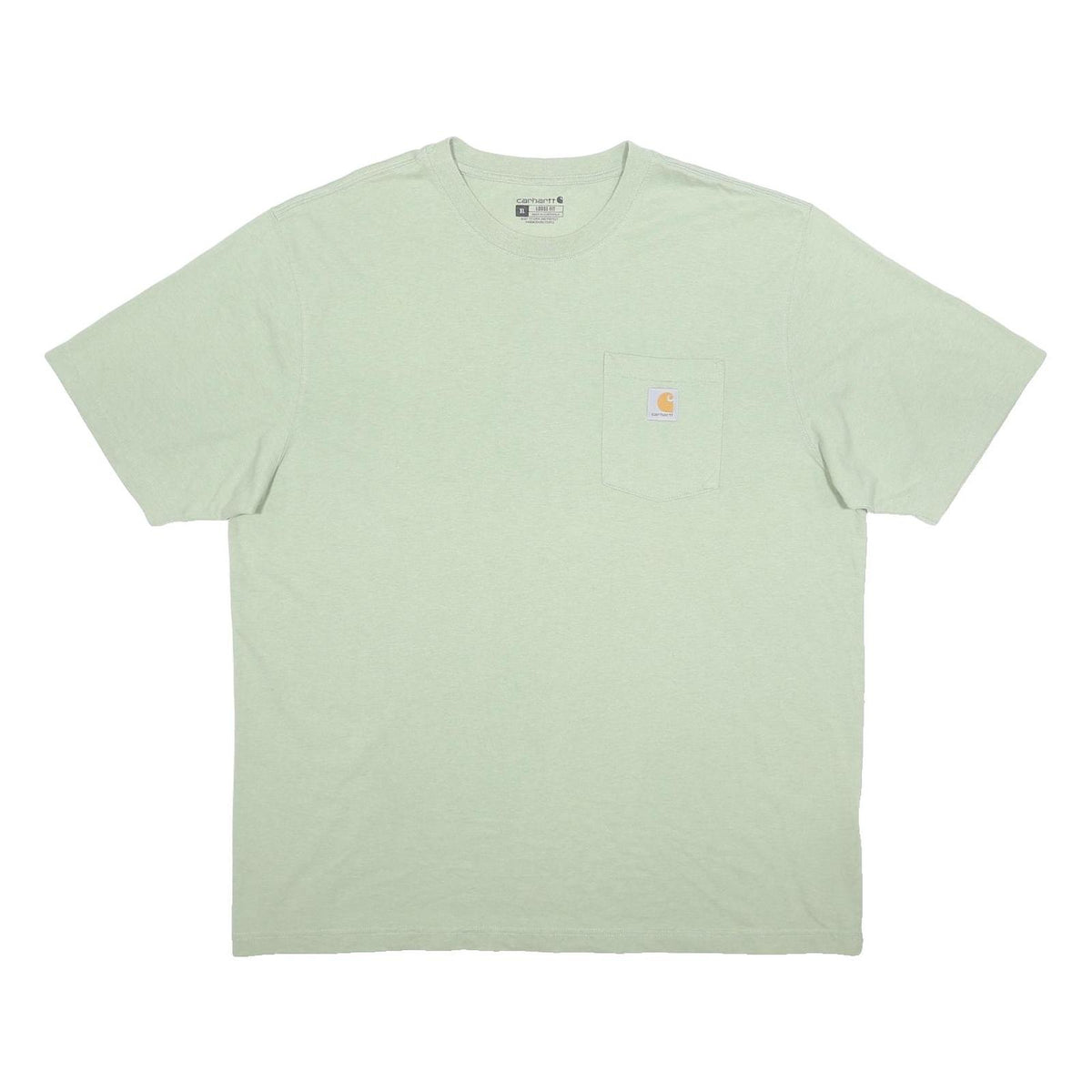 CARHARTT Mens Green Pocket T-Shirt XL Short Sleeve Crew Neck Cotton Workwear