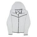 NIKE Mens Grey Full Zip Hoodie S Cotton Blend Zip Pocket Activewear
