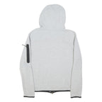 NIKE Mens Grey Full Zip Hoodie S Cotton Blend Zip Pocket Activewear