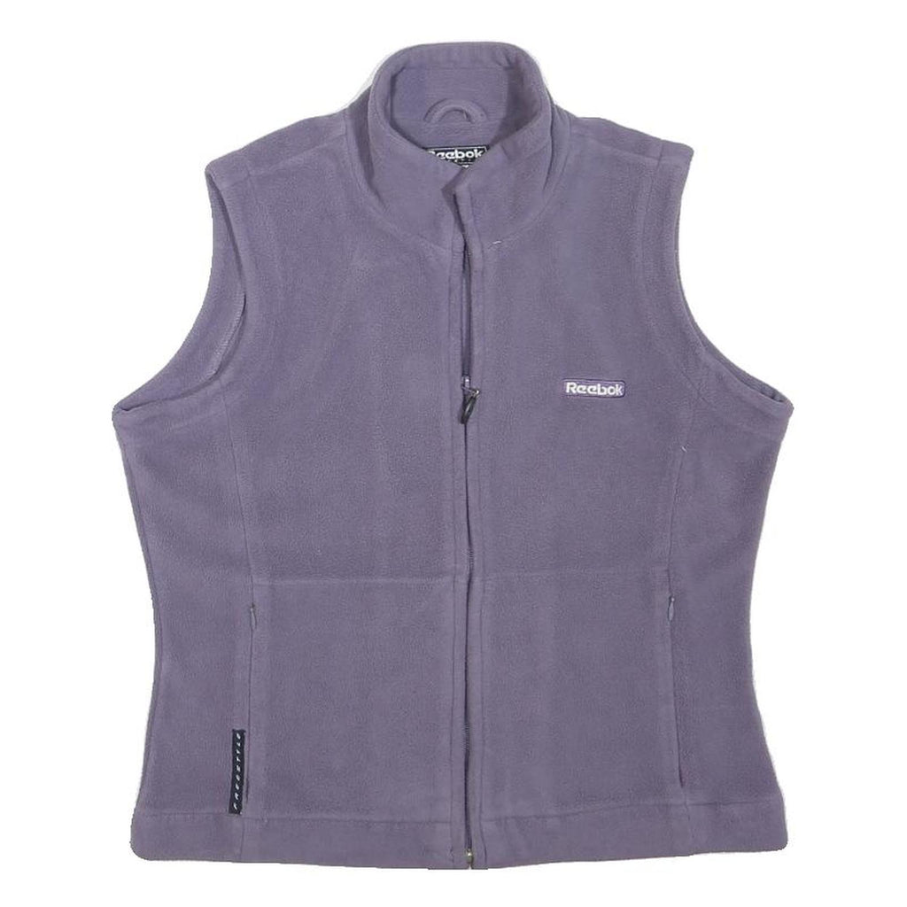 REEBOK Womens Purple Fleece Sleeveless Zip Jacket S Comfortable Warm Layer
