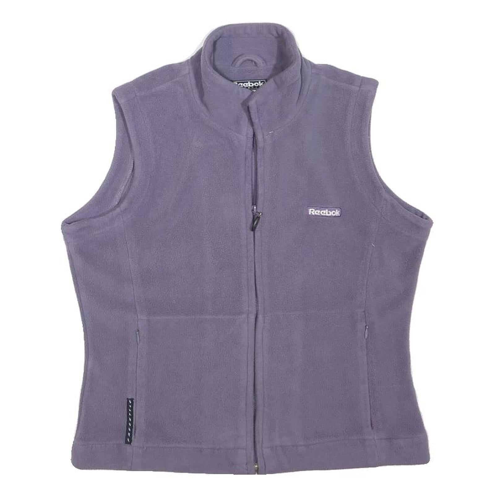 REEBOK Womens Purple Fleece Sleeveless Zip Jacket S Comfortable Warm Layer