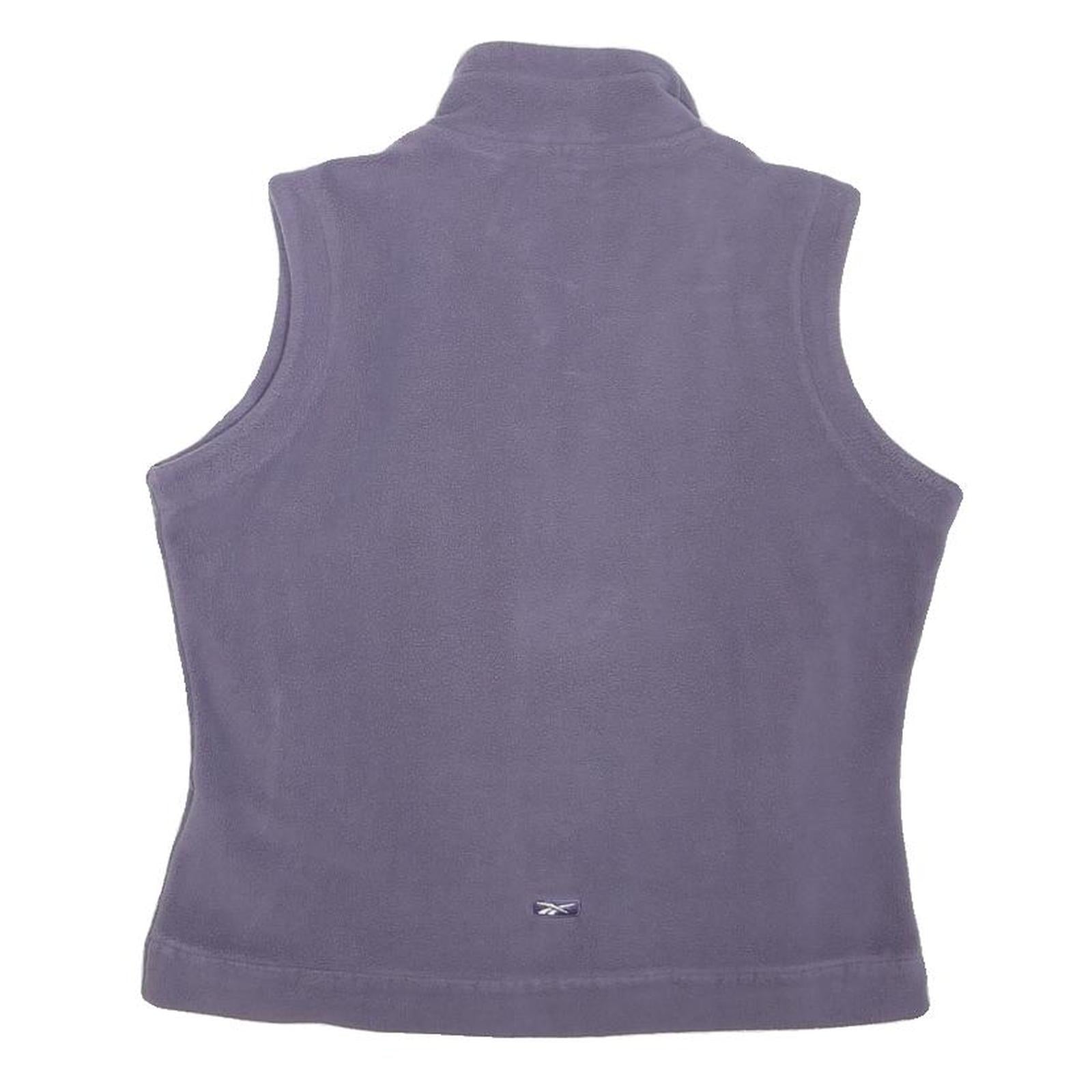 REEBOK Womens Purple Fleece Sleeveless Zip Jacket S Comfortable Warm Layer