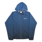 MARKA Mens Blue Polyester Hooded Zip Jacket S Plain Lightweight Casual Fashion