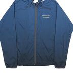 MARKA Mens Blue Polyester Hooded Zip Jacket S Plain Lightweight Casual Fashion