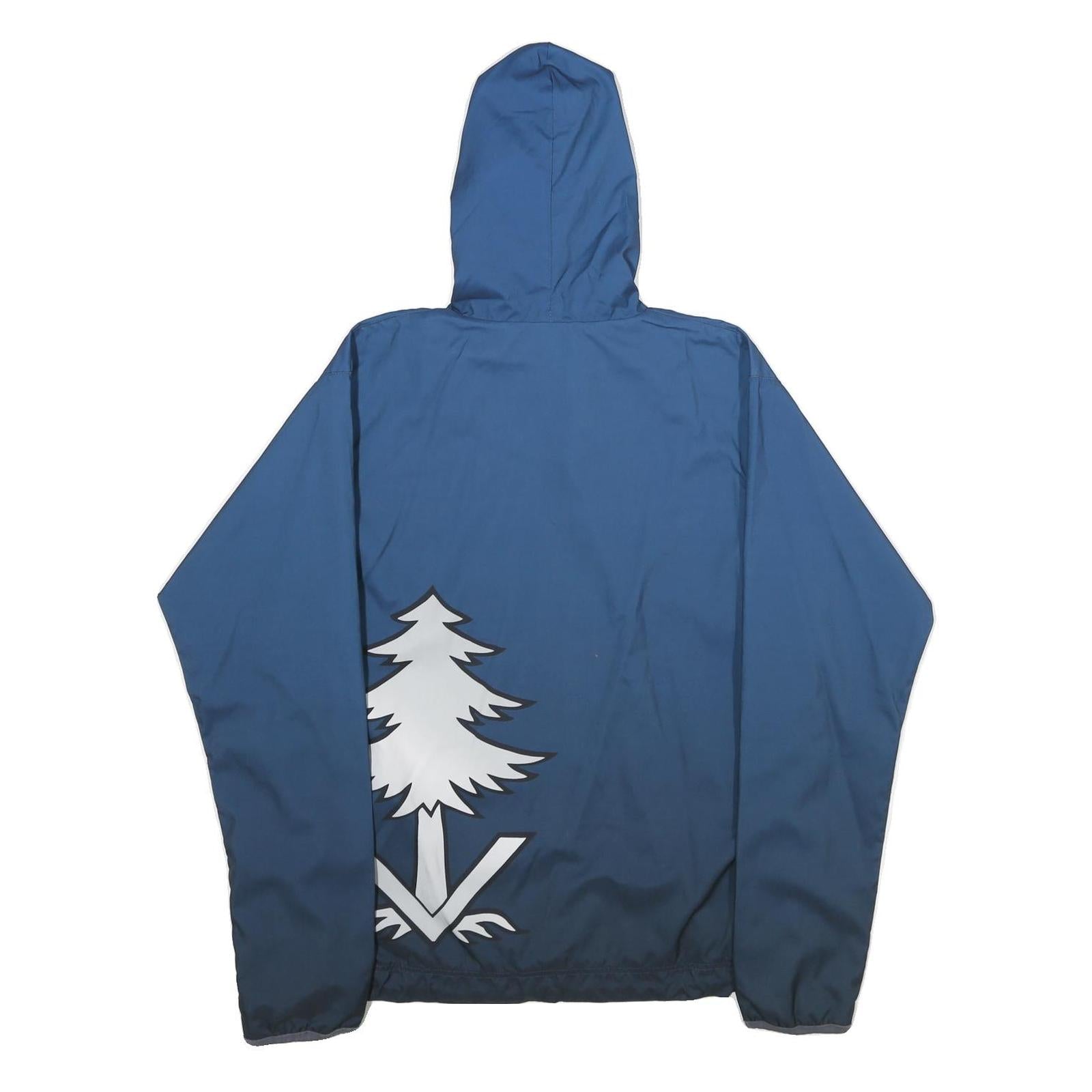 MARKA Mens Blue Polyester Hooded Zip Jacket S Plain Lightweight Casual Fashion