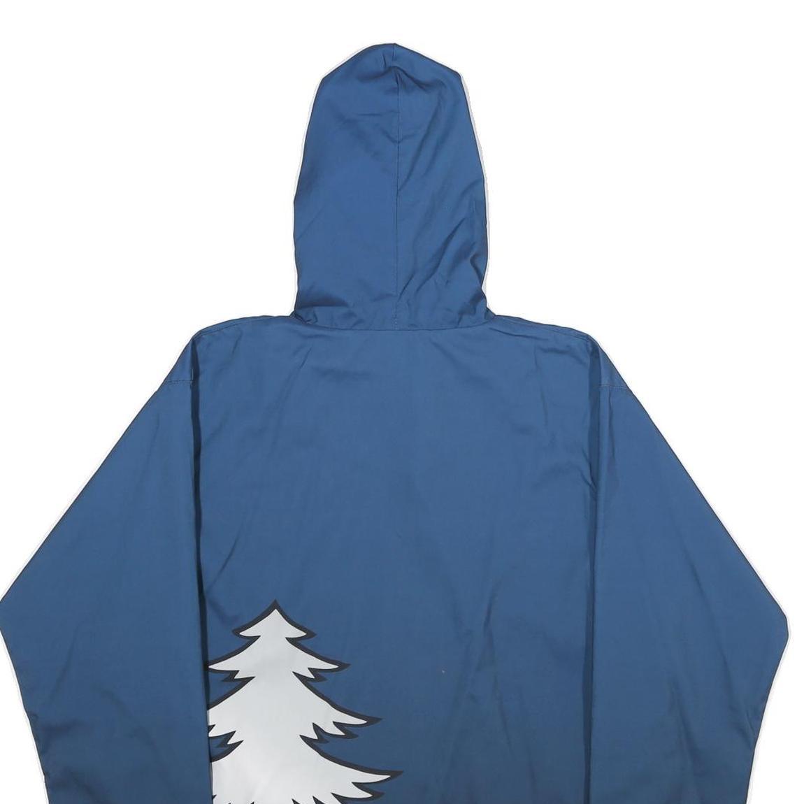 MARKA Mens Blue Polyester Hooded Zip Jacket S Plain Lightweight Casual Fashion