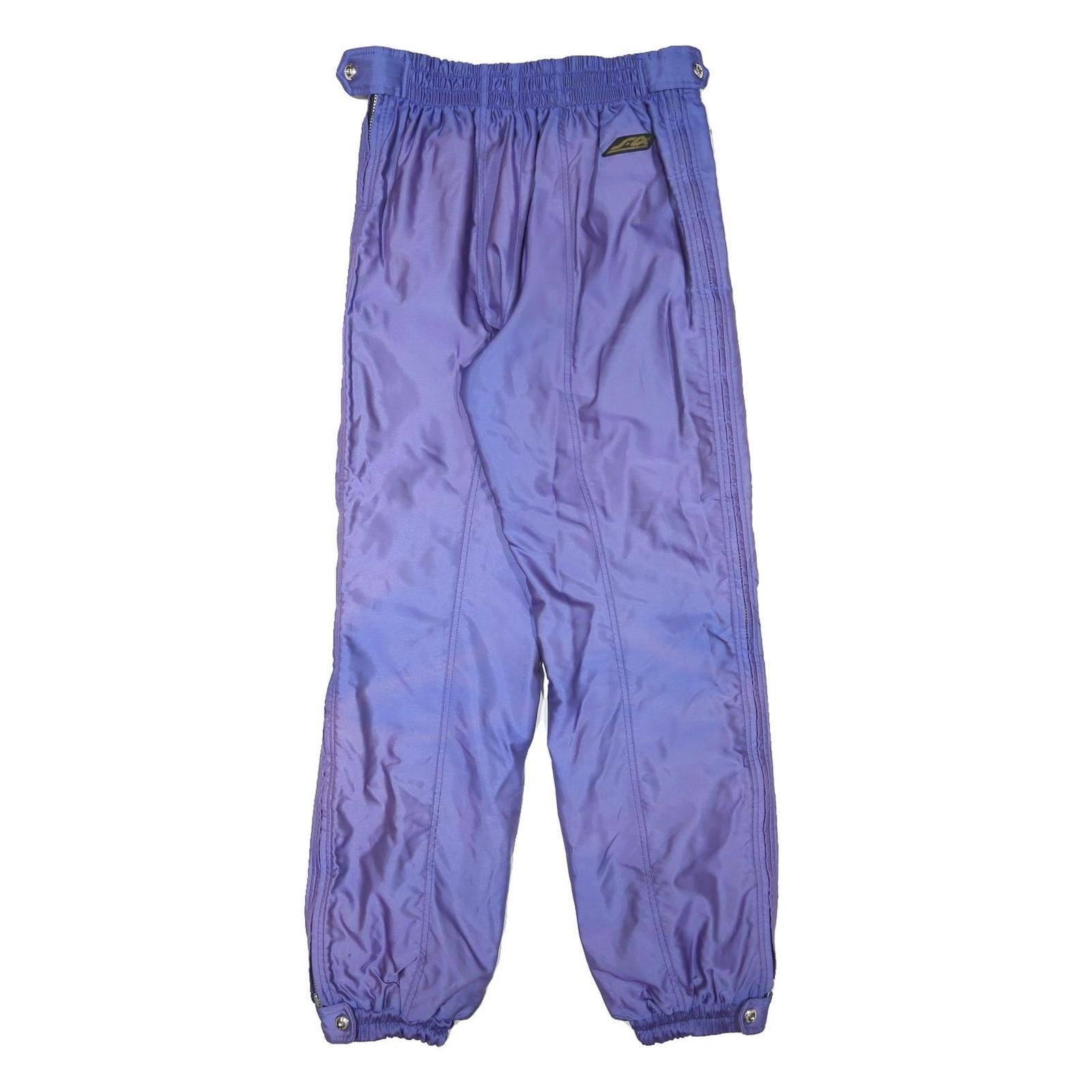 DESCENTE Lined Mens Polyester Blend Purple Relaxed Straight Trousers W29 L31 Zip