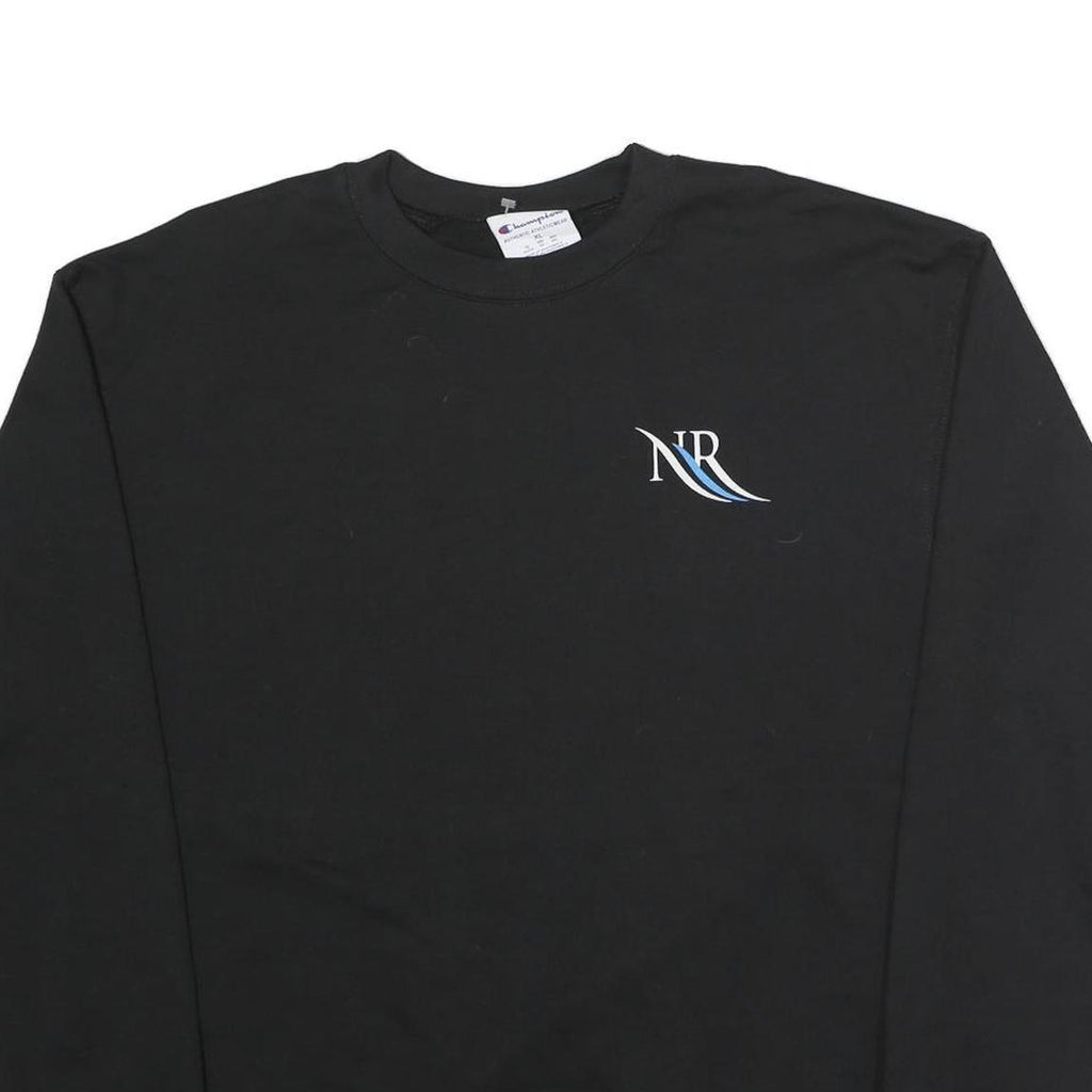 CHAMPION Mens Black Northriver Crew Neck XL Sweatshirt Cotton Blend Pullover