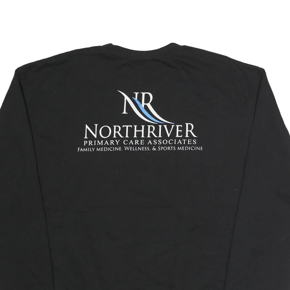 CHAMPION Mens Black Northriver Crew Neck XL Sweatshirt Cotton Blend Pullover