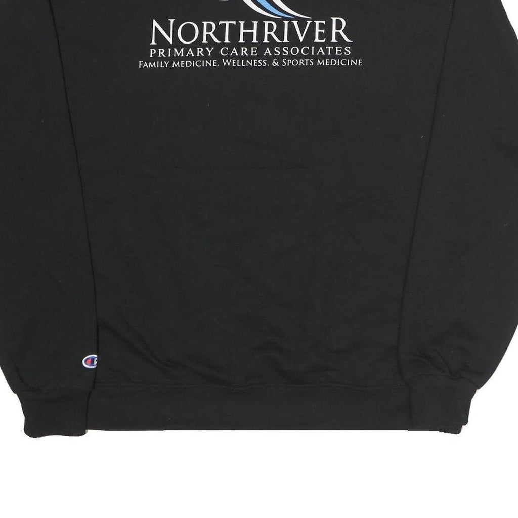 CHAMPION Mens Black Northriver Crew Neck XL Sweatshirt Cotton Blend Pullover