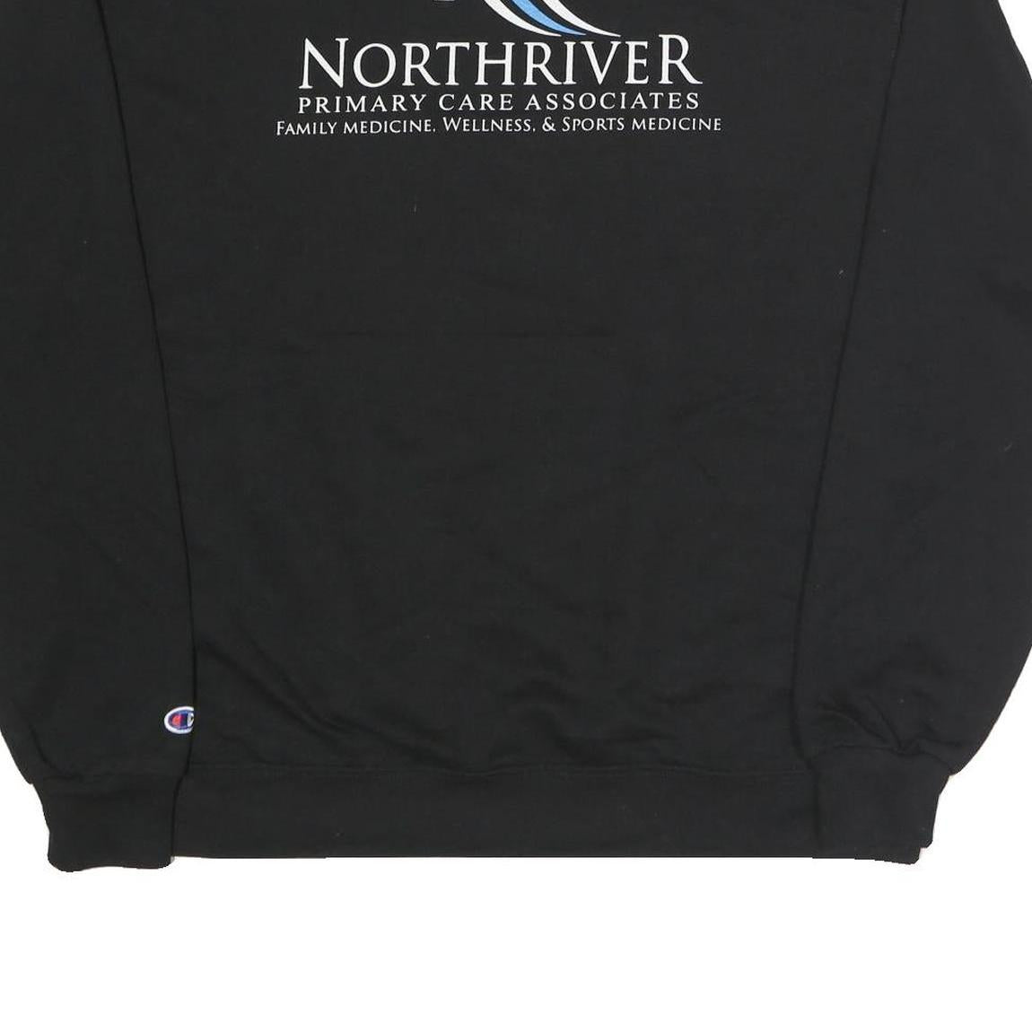 CHAMPION Mens Black Northriver Crew Neck XL Sweatshirt Cotton Blend Pullover