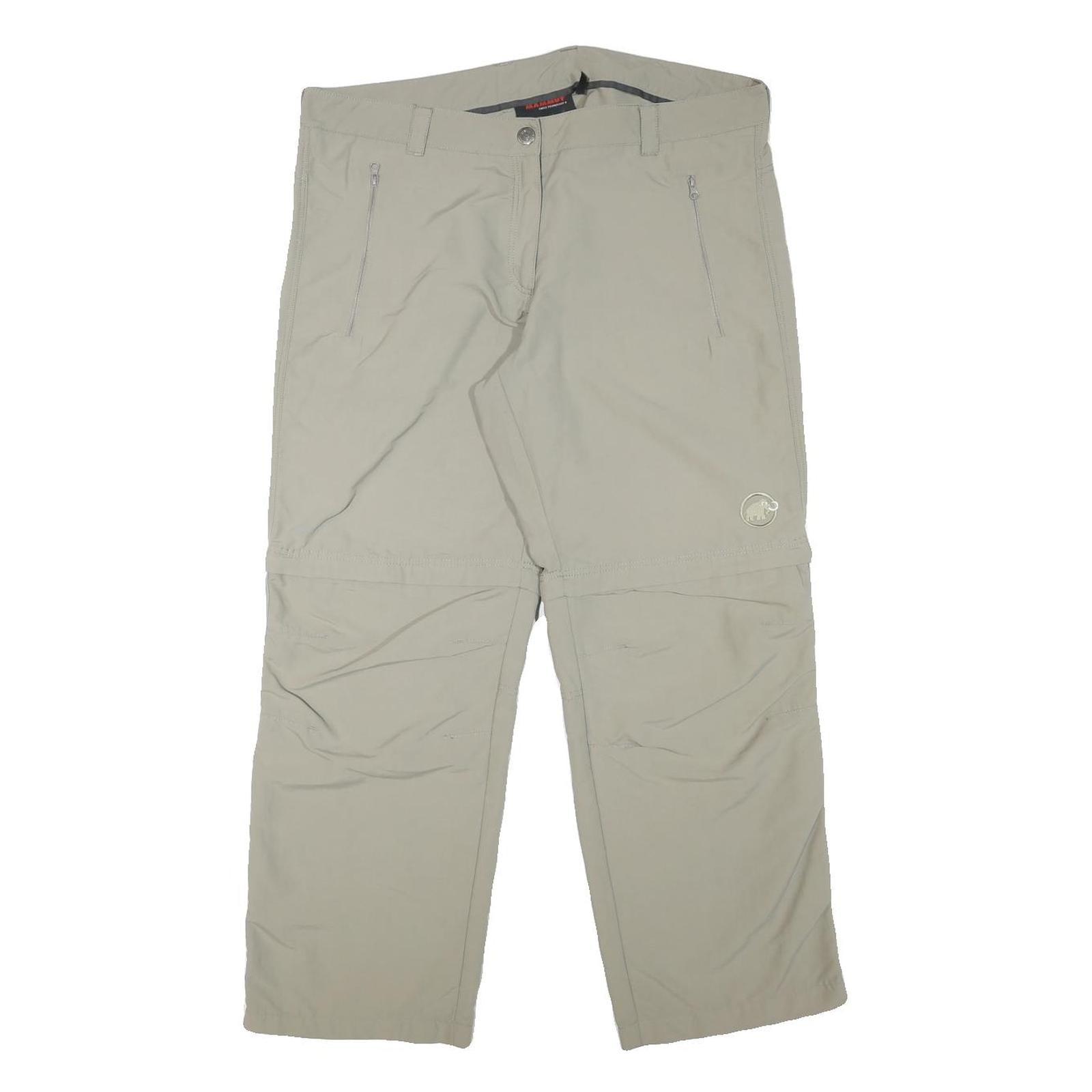 MAMMUT Womens Polyester Blend Beige Relaxed Straight Trousers W36 L27 Outdoor