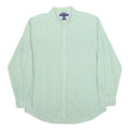 TOMMY HILFIGER Mens Green & White Striped Cotton Shirt XL Classic Button Down
