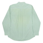 TOMMY HILFIGER Mens Green & White Striped Cotton Shirt XL Classic Button Down