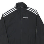ADIDAS Mens Black & White Track Jacket XS Polyester Blend Plain Zip Casual