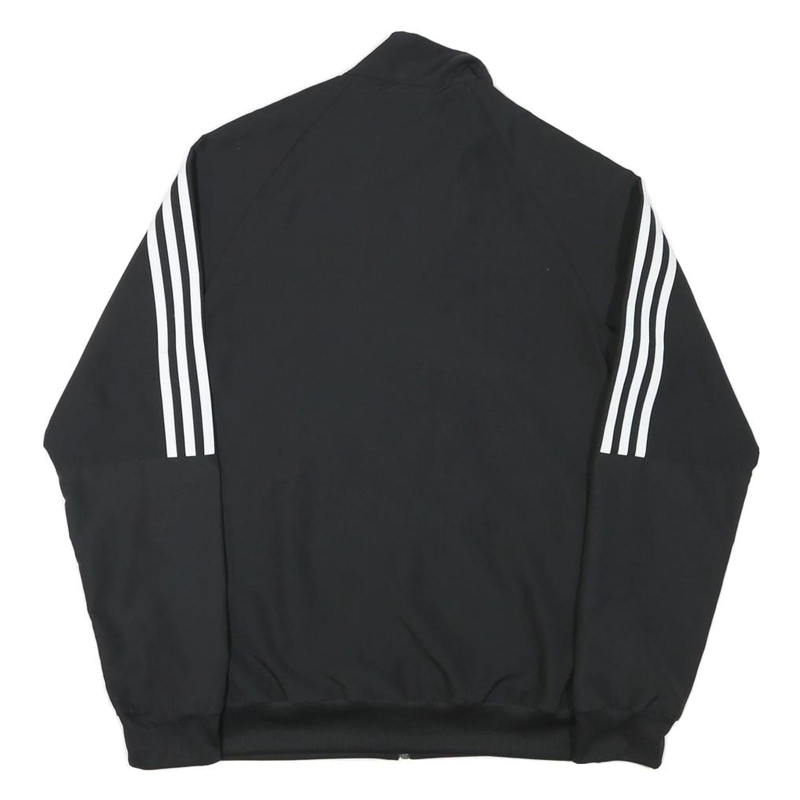 ADIDAS Mens Black & White Track Jacket XS Polyester Blend Plain Zip Casual