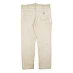 CARHARTT Mens Cotton Blend Beige Relaxed Fit Straight Leg Trousers W38 L32