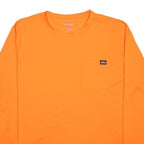 DICKIES Mens Orange Long Sleeve Crew Neck T-Shirt XL Workwear Pocket