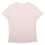 GUESS Womens Pink & White Classic Graphic T-Shirt M Short Sleeve Crew Neck