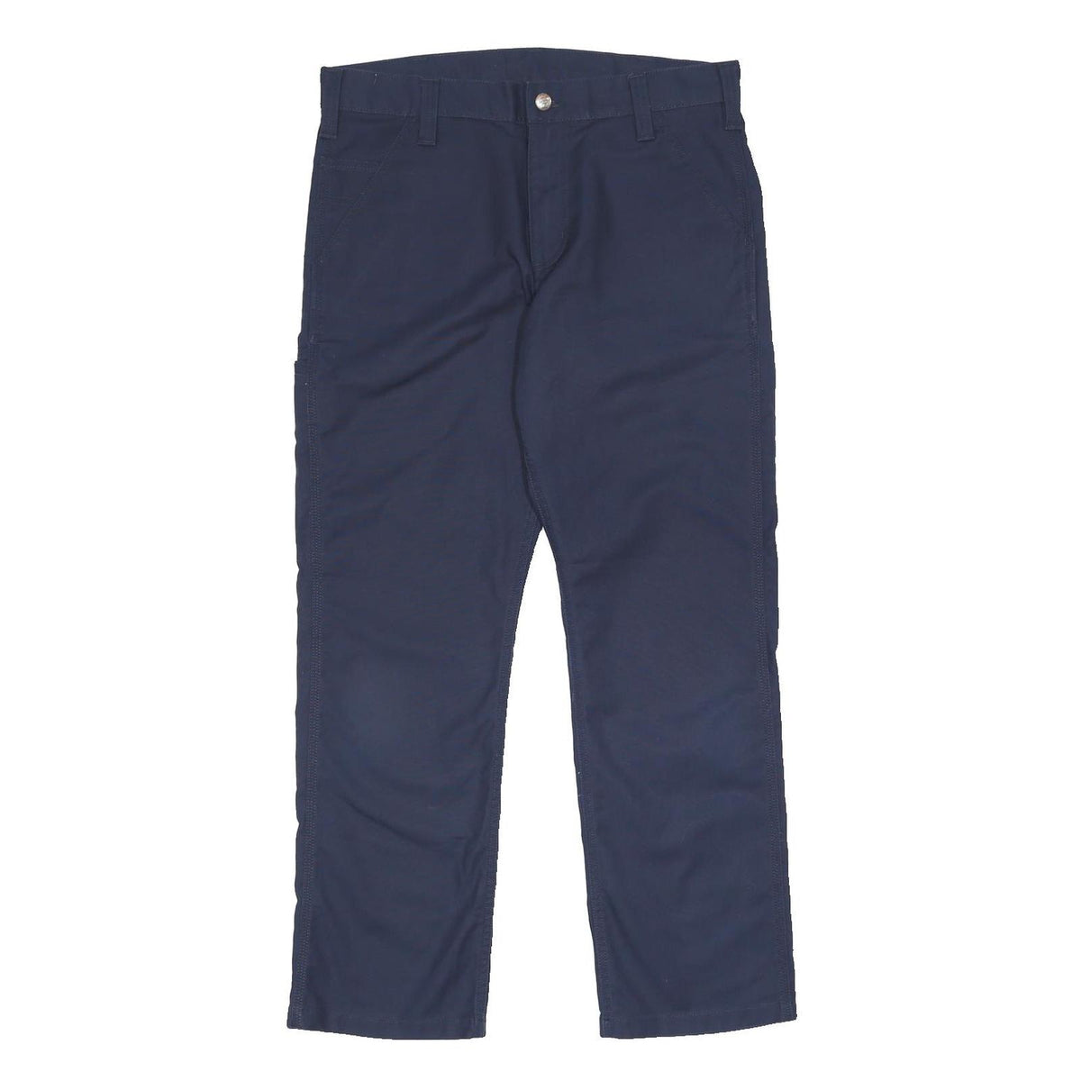 CARHARTT Mens Cotton Blend Navy Relaxed Straight Trousers W32 L30 Workwear