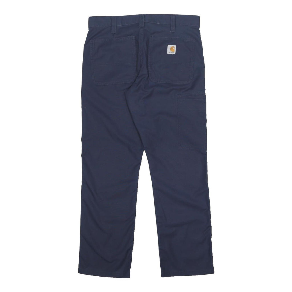 CARHARTT Mens Cotton Blend Navy Relaxed Straight Trousers W32 L30 Workwear