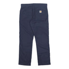 CARHARTT Mens Cotton Blend Navy Relaxed Straight Trousers W32 L30 Workwear