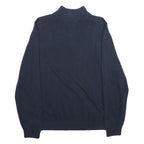 NAUTICA Mens Navy Blue Cotton Pullover Plain 1/4 Zip Jumper XL Casual Knitwear