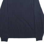 NAUTICA Mens Navy Blue Cotton Pullover Plain 1/4 Zip Jumper XL Casual Knitwear
