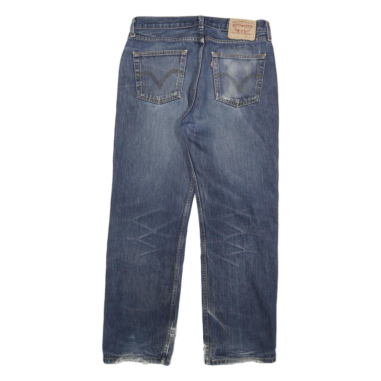 LEVI'S 751 Mens Jeans Blue Regular Straight Denim Medium Wash W34 L30 Classic