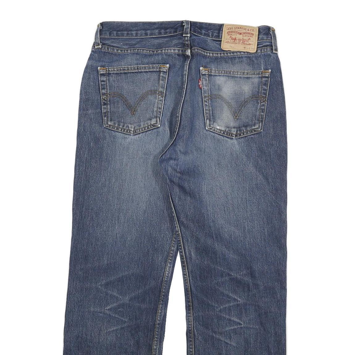 LEVI'S 751 Mens Jeans Blue Regular Straight Denim Medium Wash W34 L30 Classic