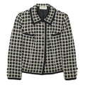DESARBRE Womens Black & White Check Wool Blend Button Jacket XS Woven Elegant