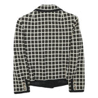 DESARBRE Womens Black & White Check Wool Blend Button Jacket XS Woven Elegant
