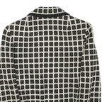 DESARBRE Womens Black & White Check Wool Blend Button Jacket XS Woven Elegant