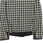 DESARBRE Womens Black & White Check Wool Blend Button Jacket XS Woven Elegant