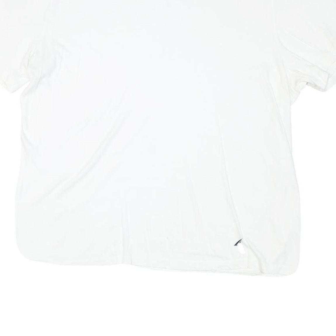 NAUTICA Mens White L Short Sleeve Crew Neck Plain Cotton Blend T-Shirt