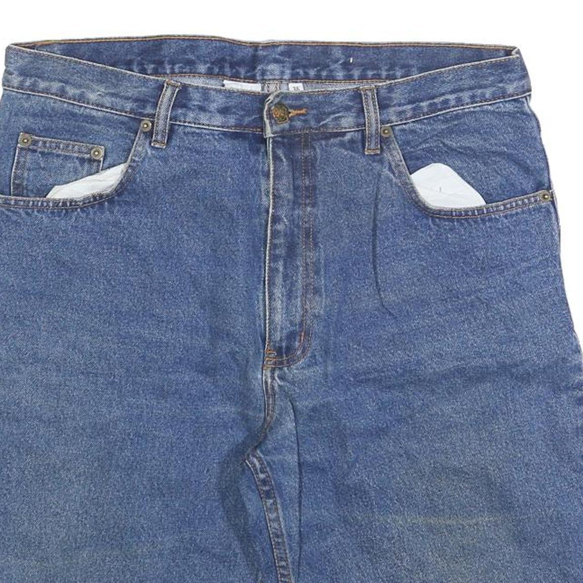 Mens Blue Denim Casual Shorts M W33 Cotton Blend Classic Fit Pockets