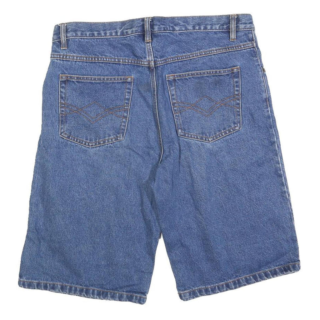 Mens Blue Denim Casual Shorts M W33 Cotton Blend Classic Fit Pockets