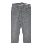 ALL SAINTS Womens Slim Grey Denim Slim Jeans W26 L27 Zip Cotton Blend Stylish