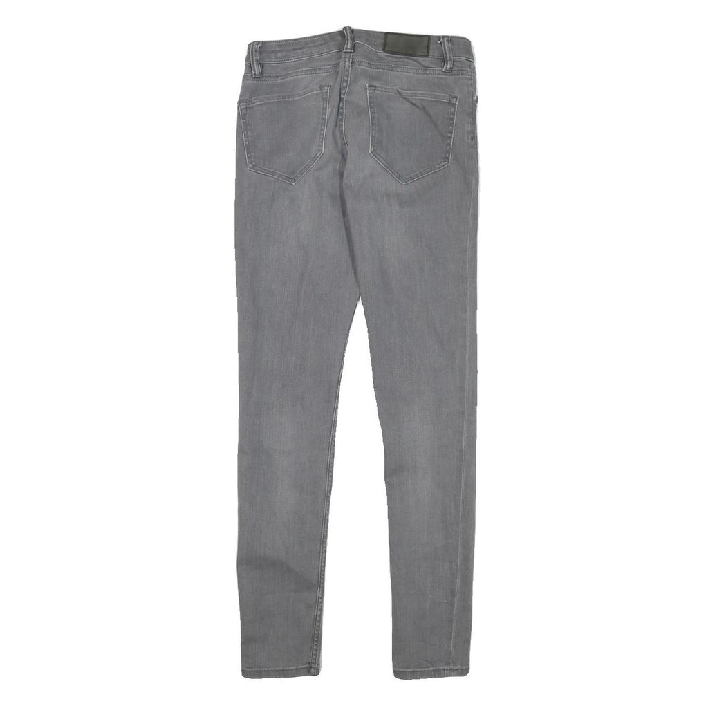 ALL SAINTS Womens Slim Grey Denim Slim Jeans W26 L27 Zip Cotton Blend Stylish