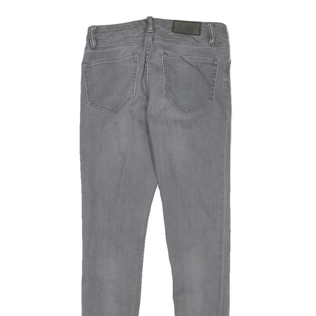 ALL SAINTS Womens Slim Grey Denim Slim Jeans W26 L27 Zip Cotton Blend Stylish