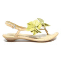 BORN Womens Leather Sandals Beige Green UK 5 Floral Detail Adjustable Strap