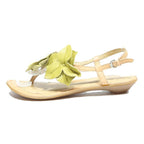 BORN Womens Leather Sandals Beige Green UK 5 Floral Detail Adjustable Strap