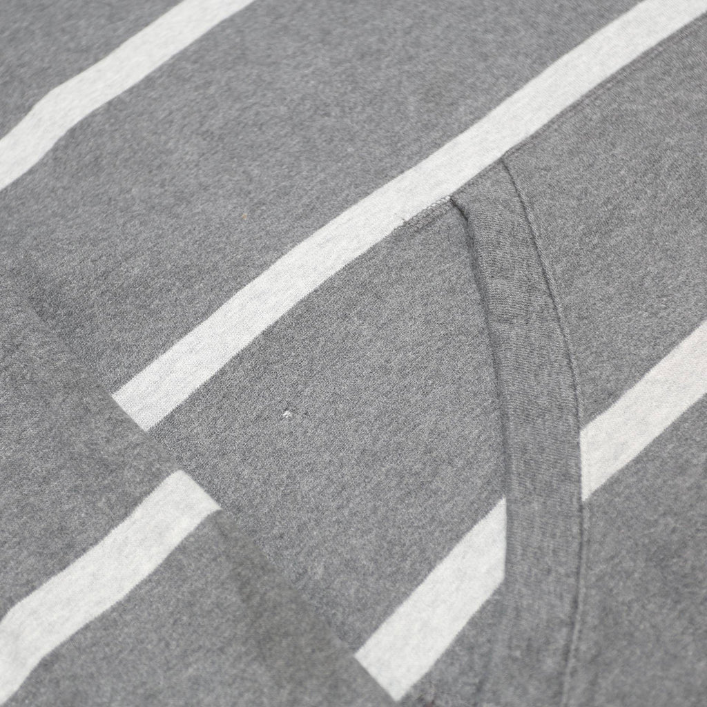 TOMMY HILFIGER Mens Grey & White Striped Hoodie Pullover XL Cotton Blend Casual