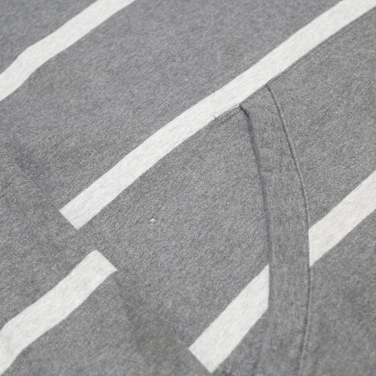 TOMMY HILFIGER Mens Grey & White Striped Hoodie Pullover XL Cotton Blend Casual