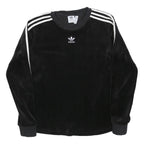 ADIDAS Womens Black Crew Neck UK 6 Sweatshirt Three Stripe Logo Comfortable Fit