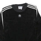 ADIDAS Womens Black Crew Neck UK 6 Sweatshirt Three Stripe Logo Comfortable Fit