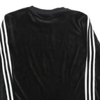 ADIDAS Womens Black Crew Neck UK 6 Sweatshirt Three Stripe Logo Comfortable Fit