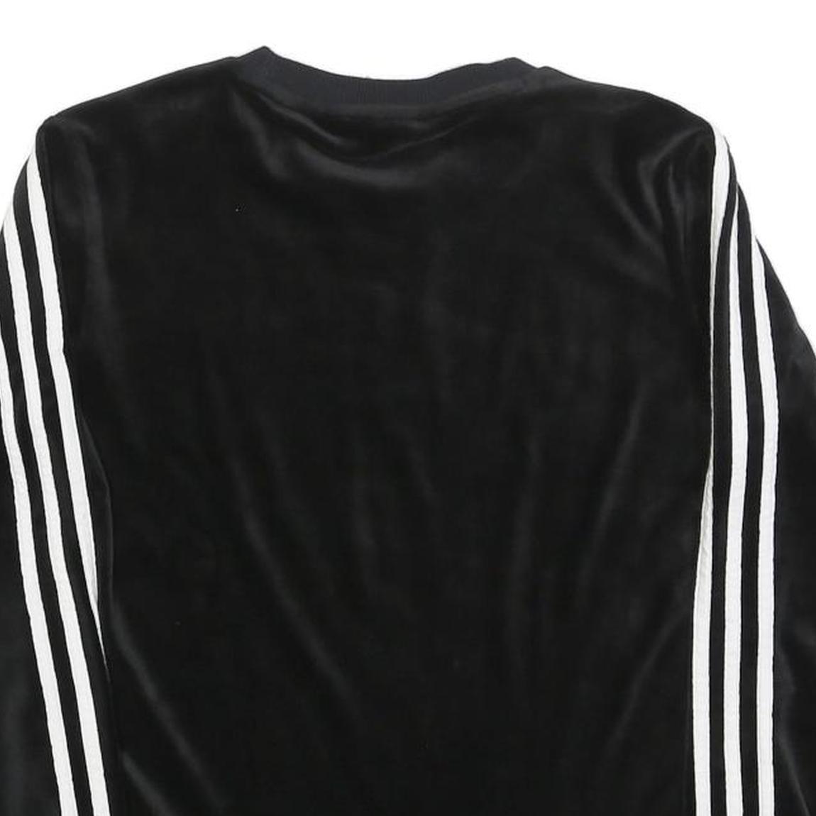 ADIDAS Womens Black Crew Neck UK 6 Sweatshirt Three Stripe Logo Comfortable Fit