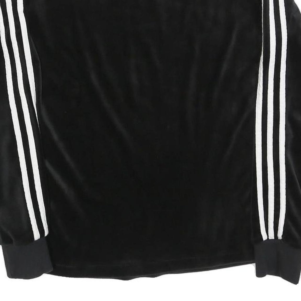 ADIDAS Womens Black Crew Neck UK 6 Sweatshirt Three Stripe Logo Comfortable Fit