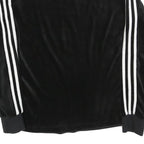 ADIDAS Womens Black Crew Neck UK 6 Sweatshirt Three Stripe Logo Comfortable Fit